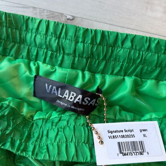 VALABASAS SIGNATURE‎ SCRIPT" GREEN NYLON SHORTS size XL nwt - Picture 5 of 7